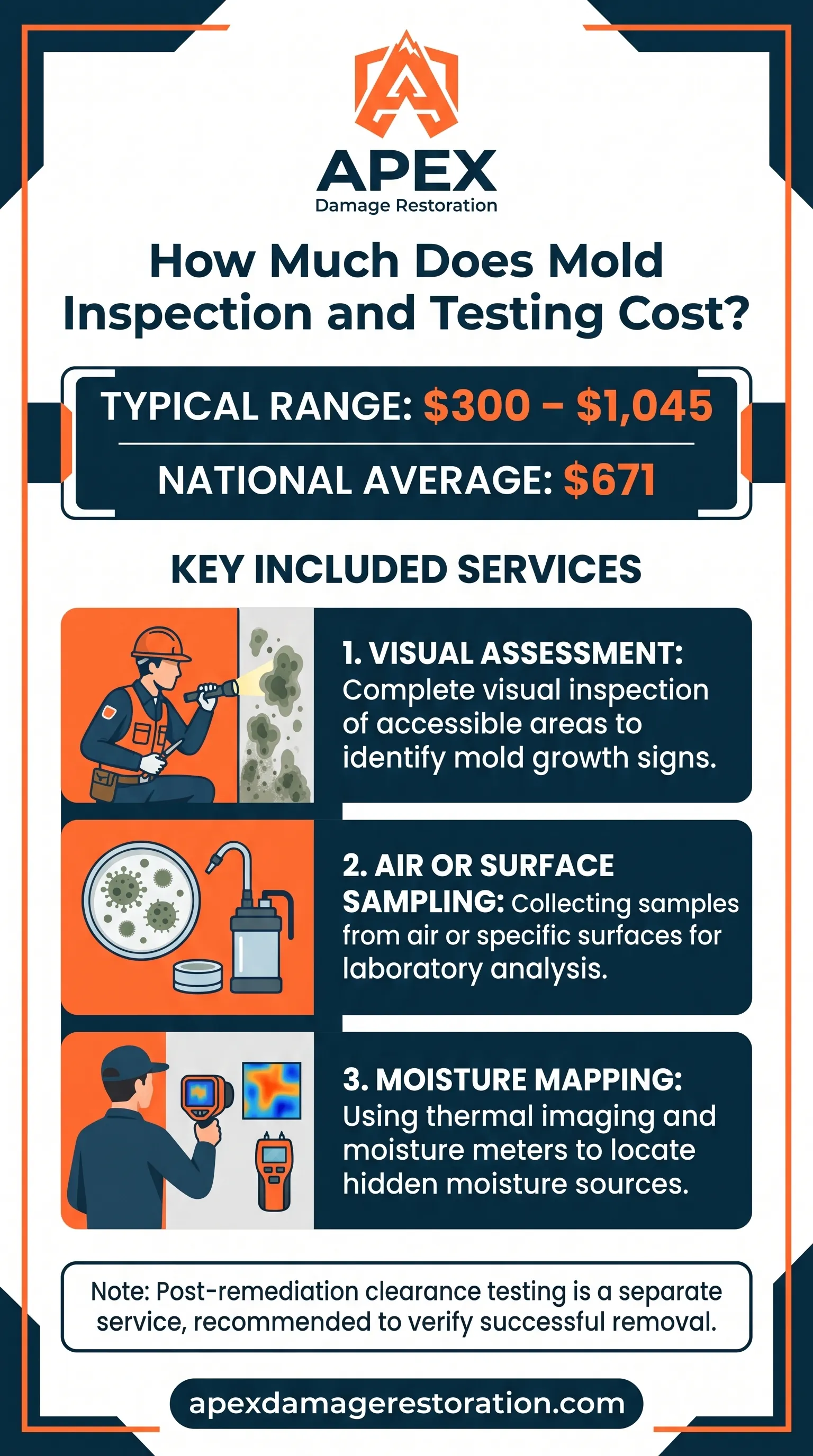 Mold inspection cost infographic