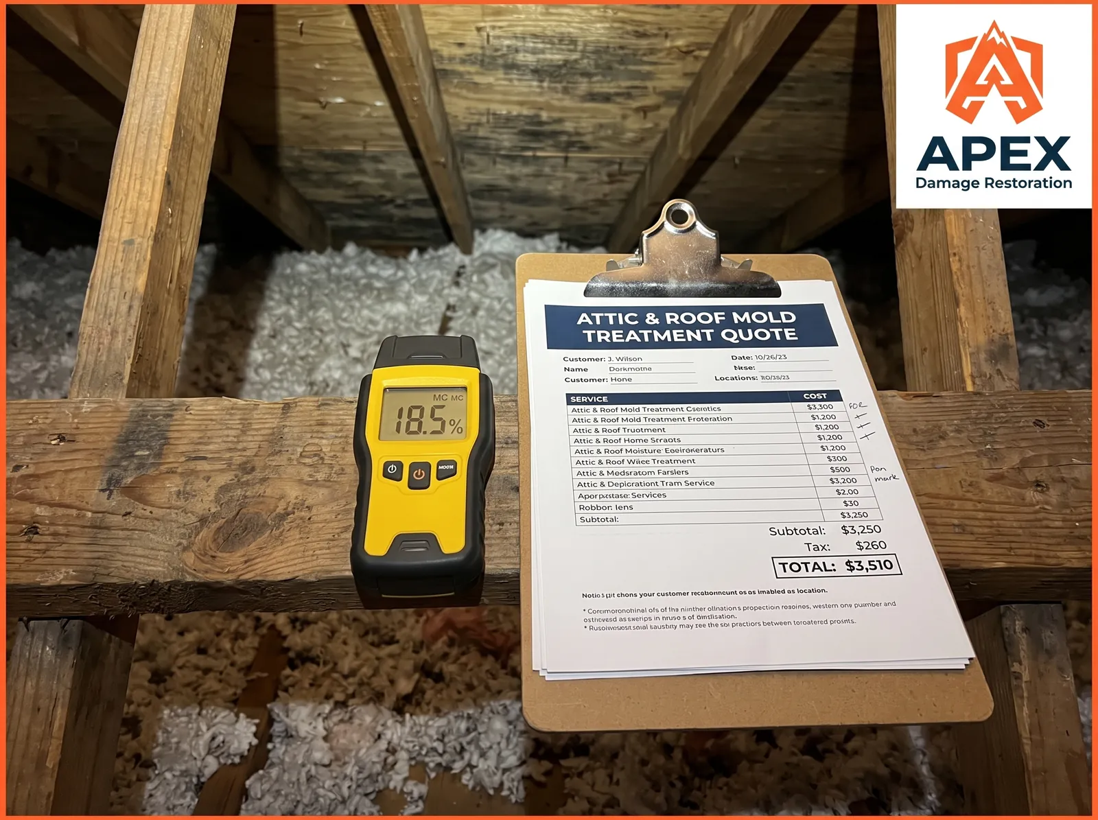 Attic mold treatment quote
