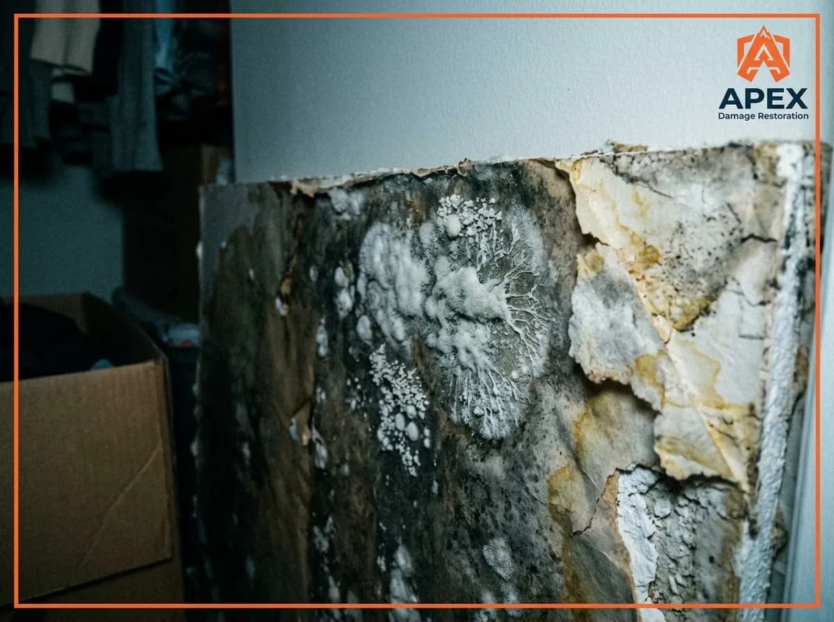 white mold growth on cardboard box