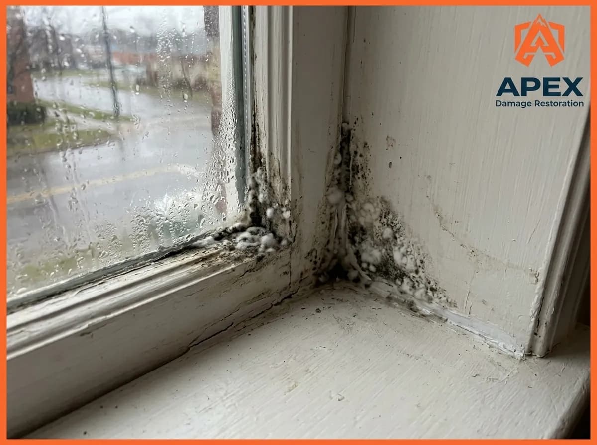 white mold growth on window sills