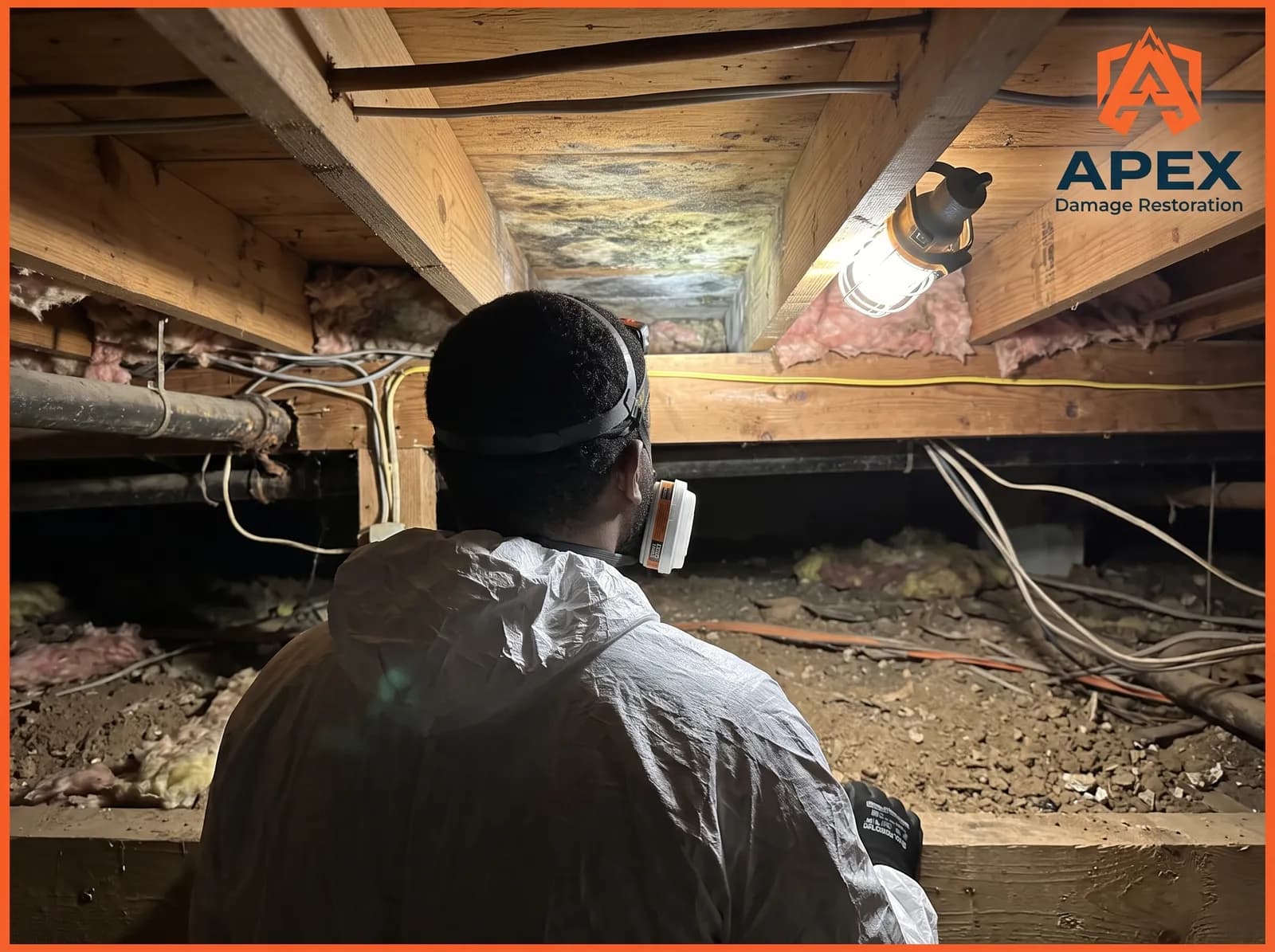 Basement subfloor and wall mold remediation