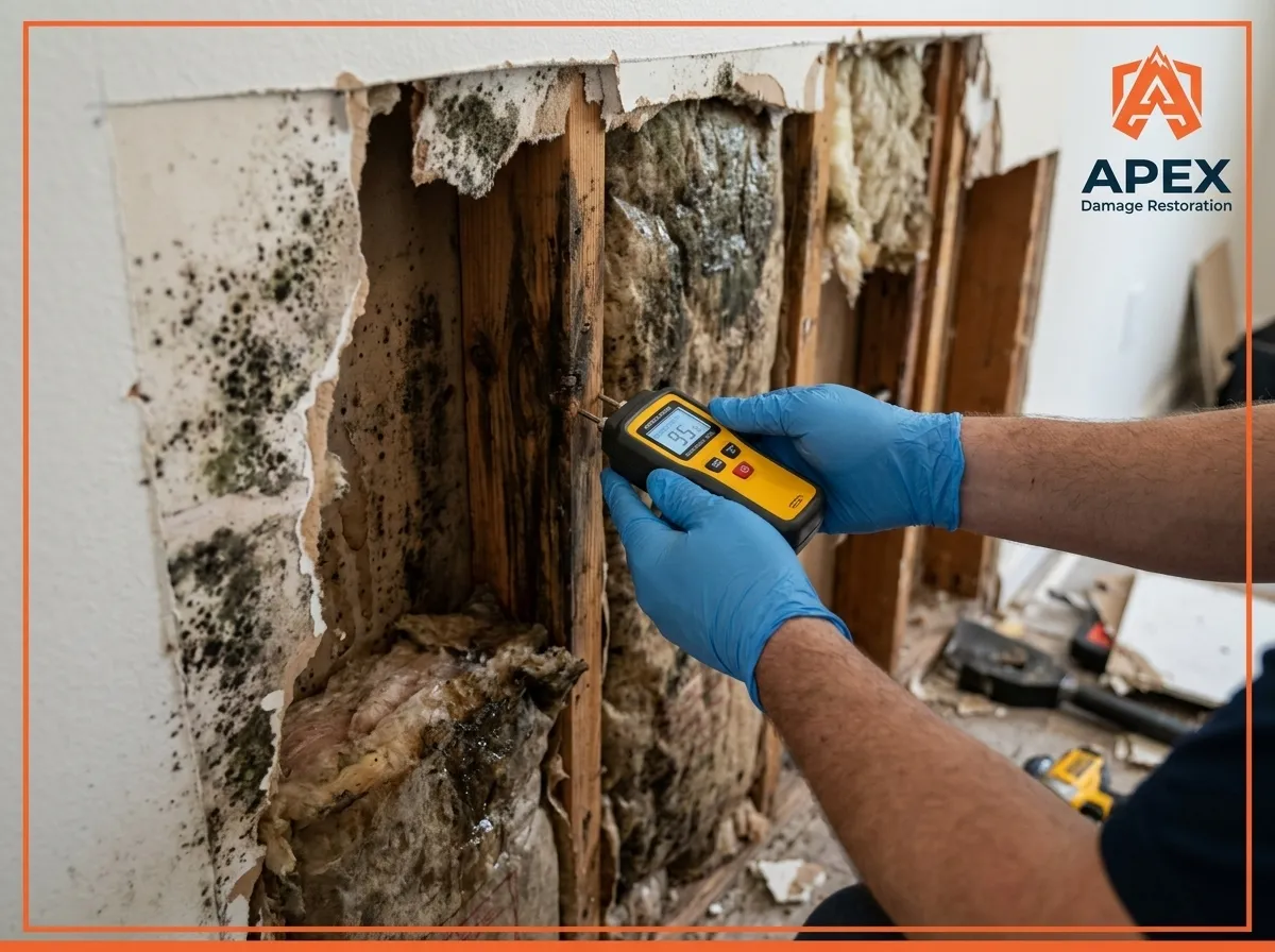 mold damaged wall in Lakewood