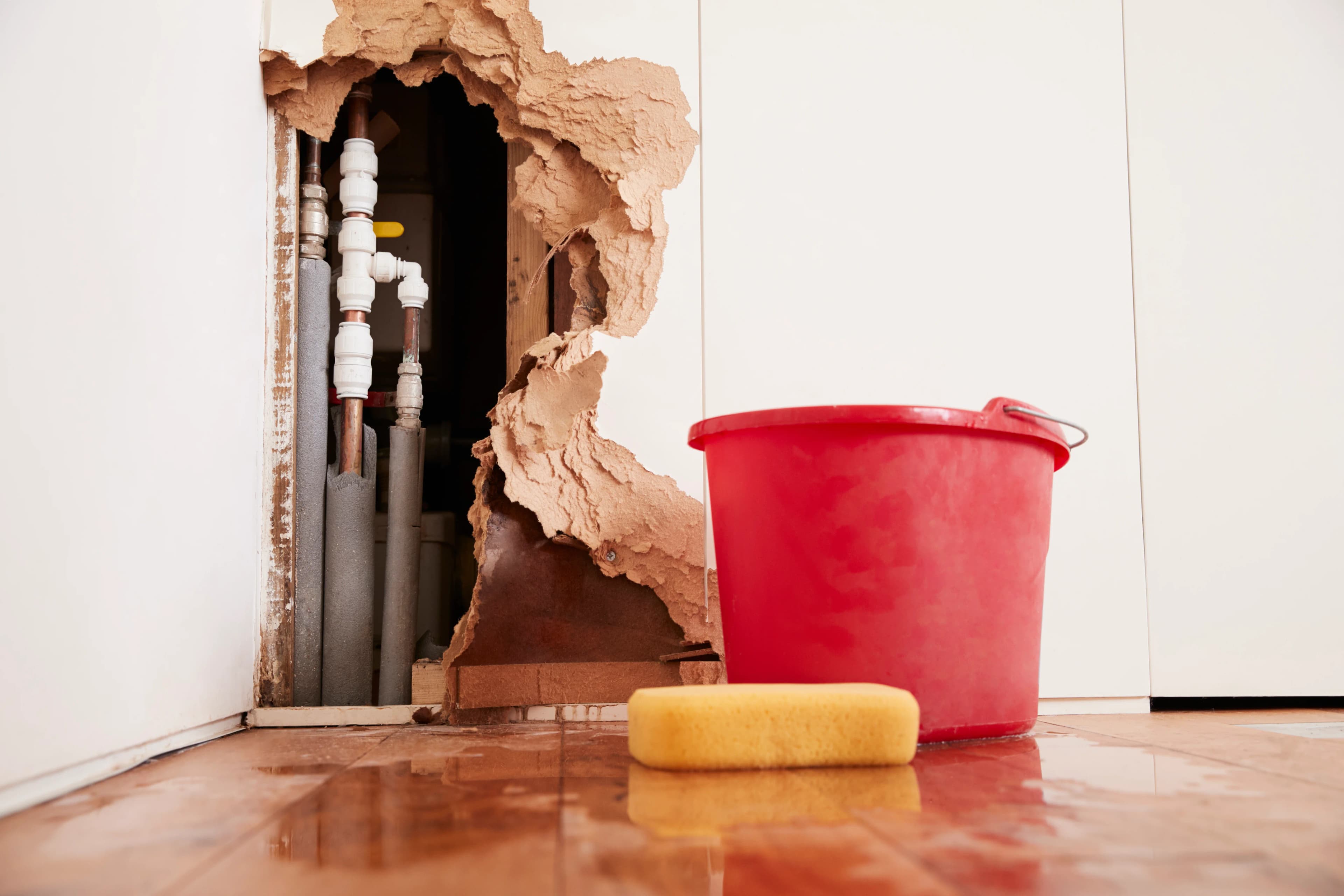 Burst Wall Pipe Water Damage