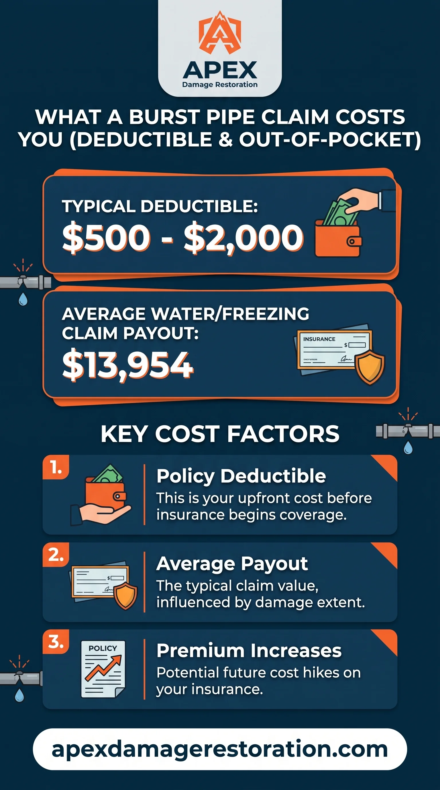 Burst Pipe Insurance Claim Cost Infographic