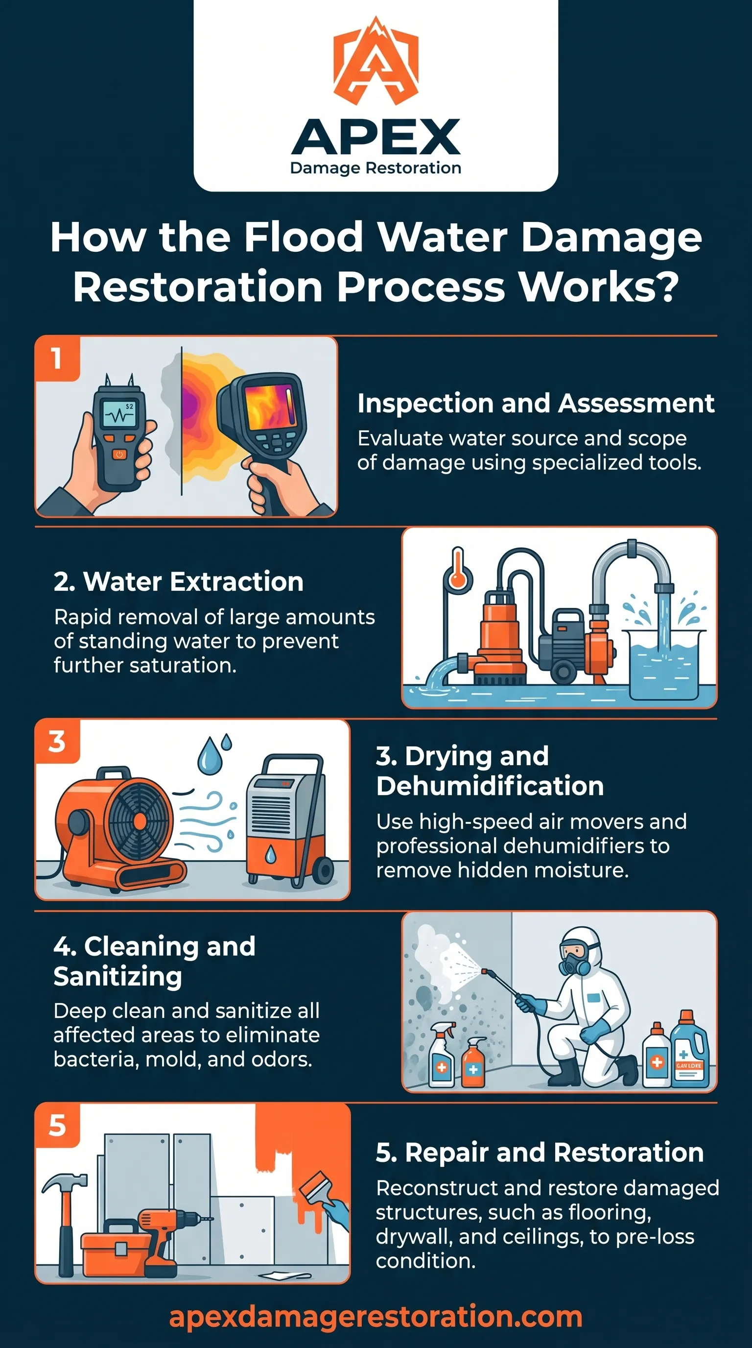 Flood Water Damage Restoration Process