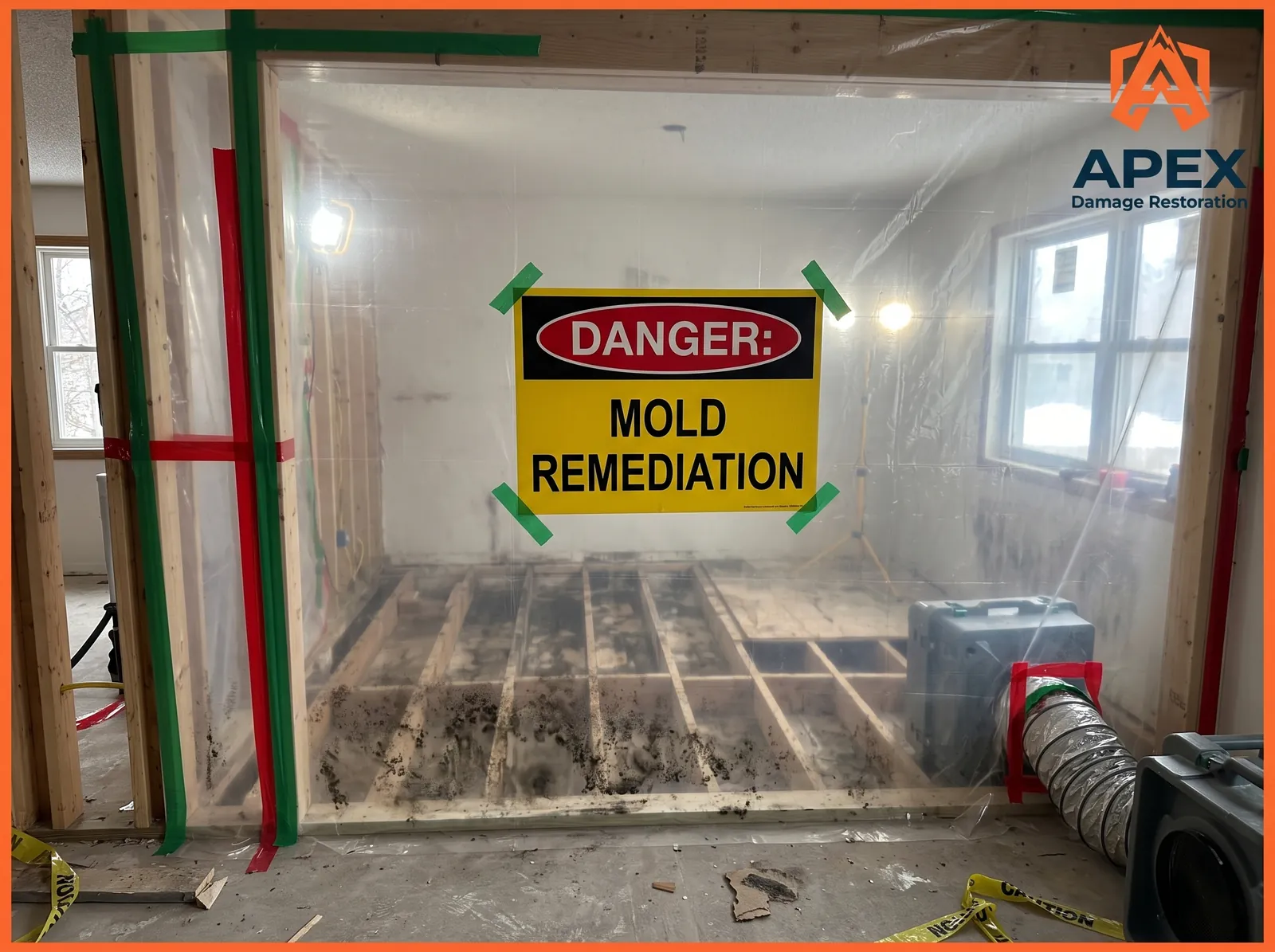black mold remediation containment area