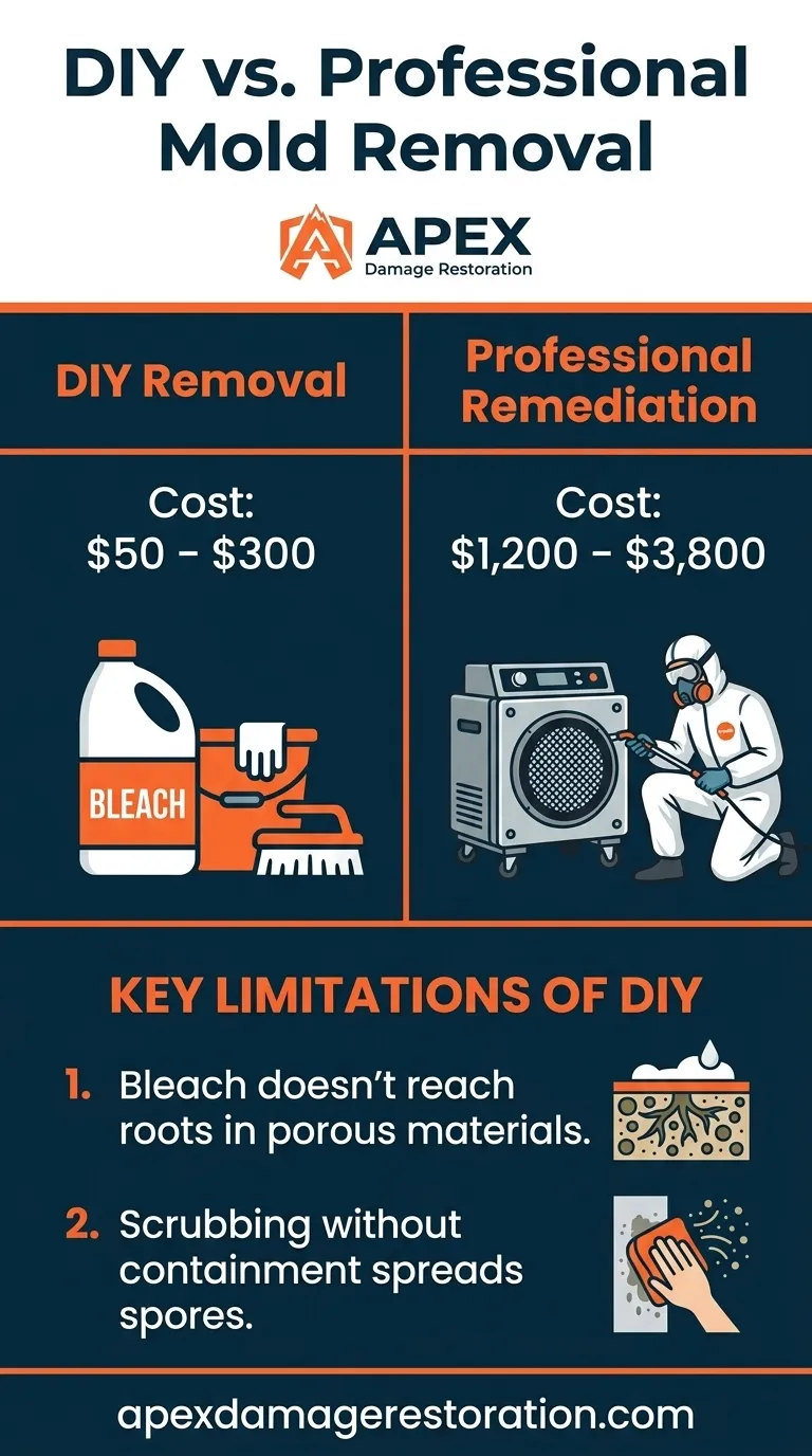DIY vs. professional mold removal cost