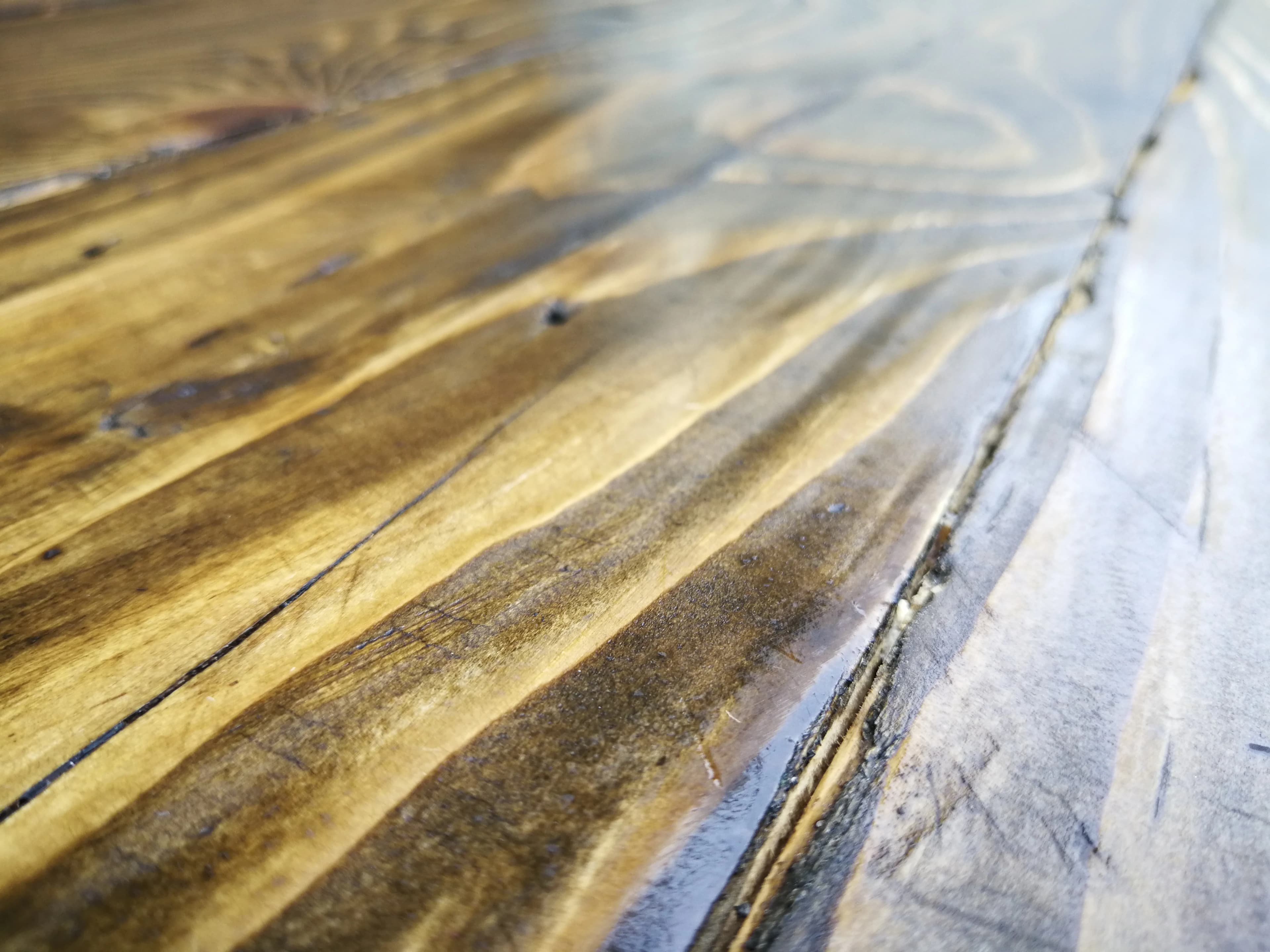 Water Damaged Wood Flooring Closeup
