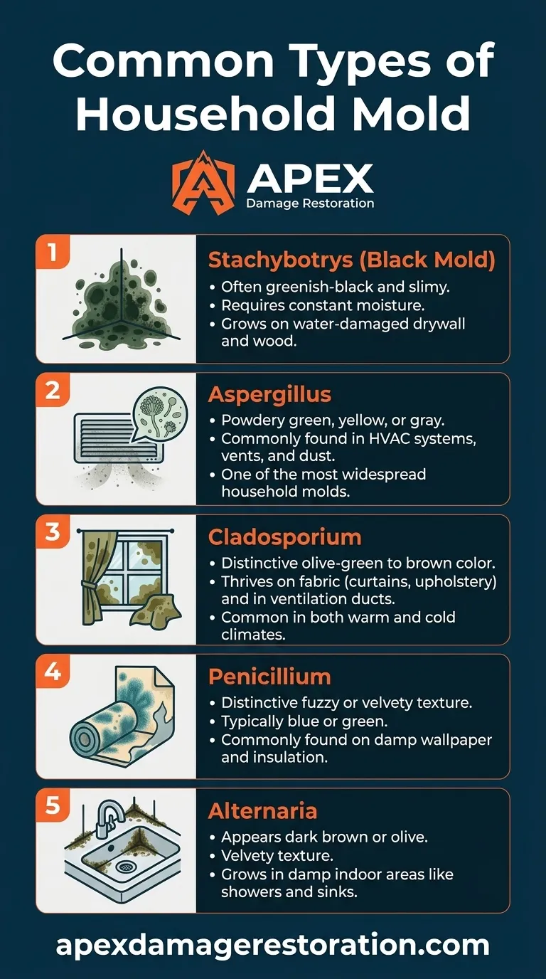 What Are The Common Types of Household Mold Infographic