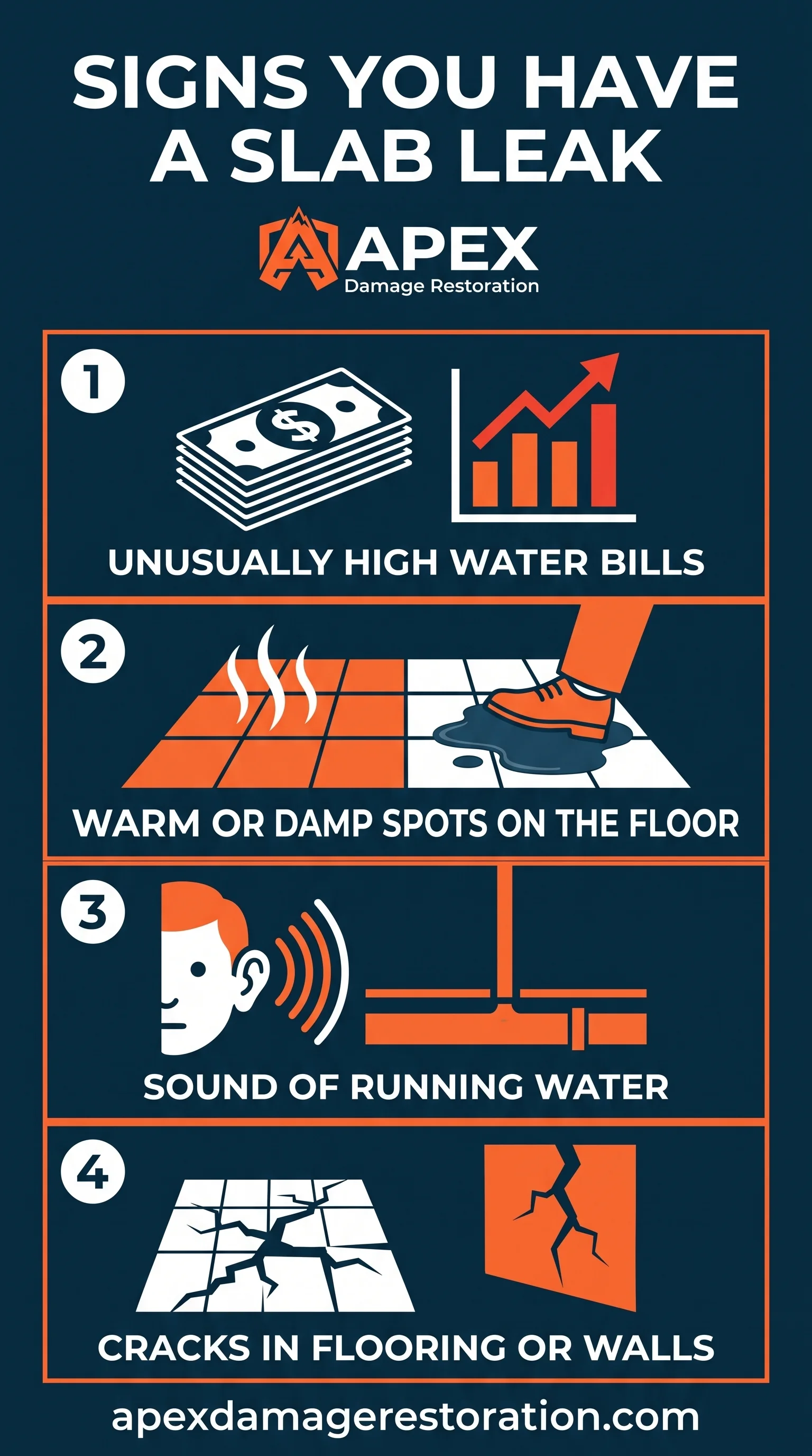 Signs You Have A Slab Leak Infographic