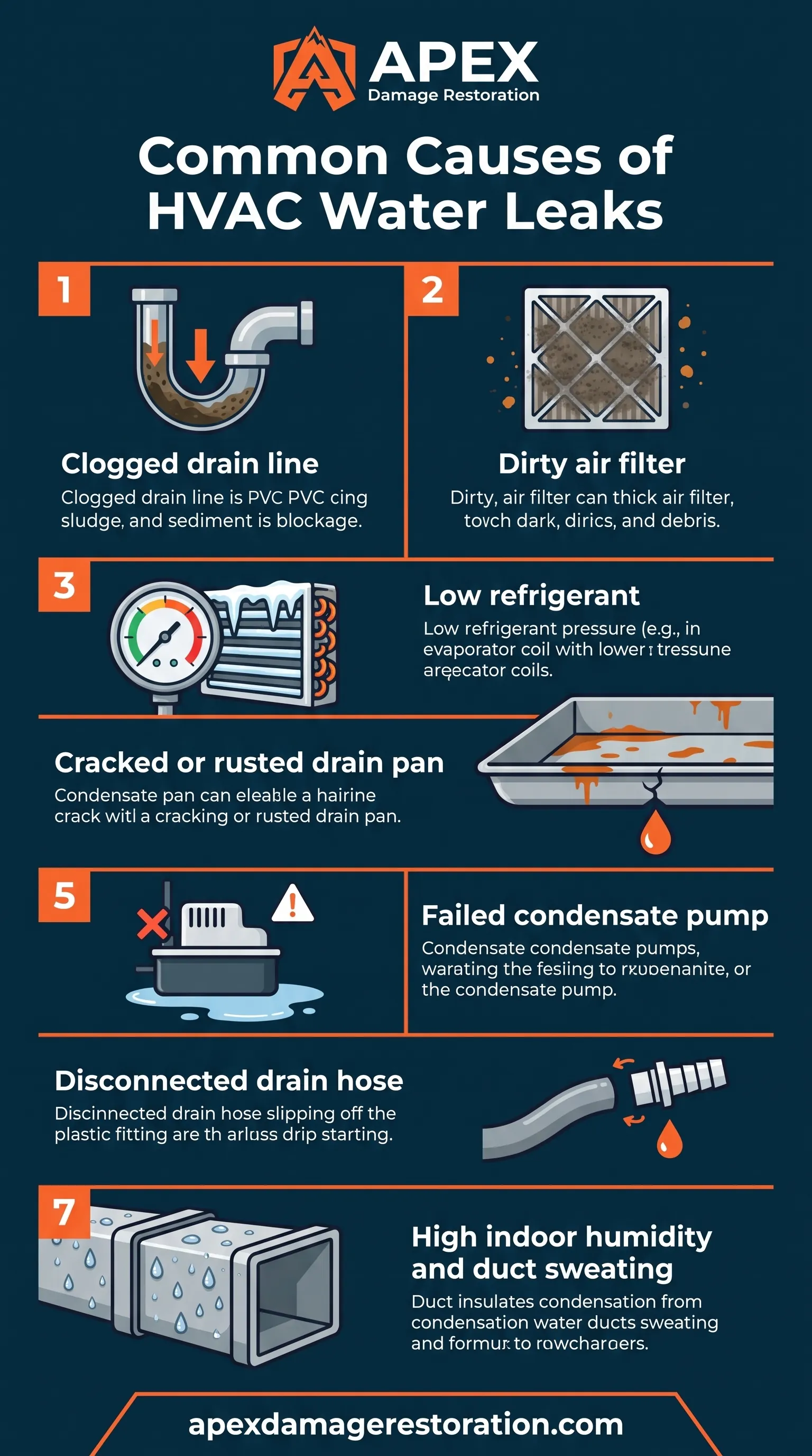 What Are The Common Causes of HVAC Water Leaks Infographic