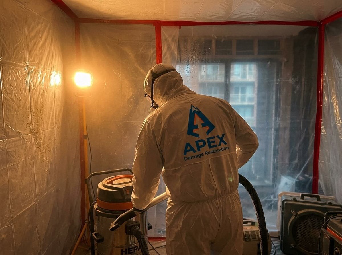 Mold Remediation Technician Working in Containment Zone in Aurora CO