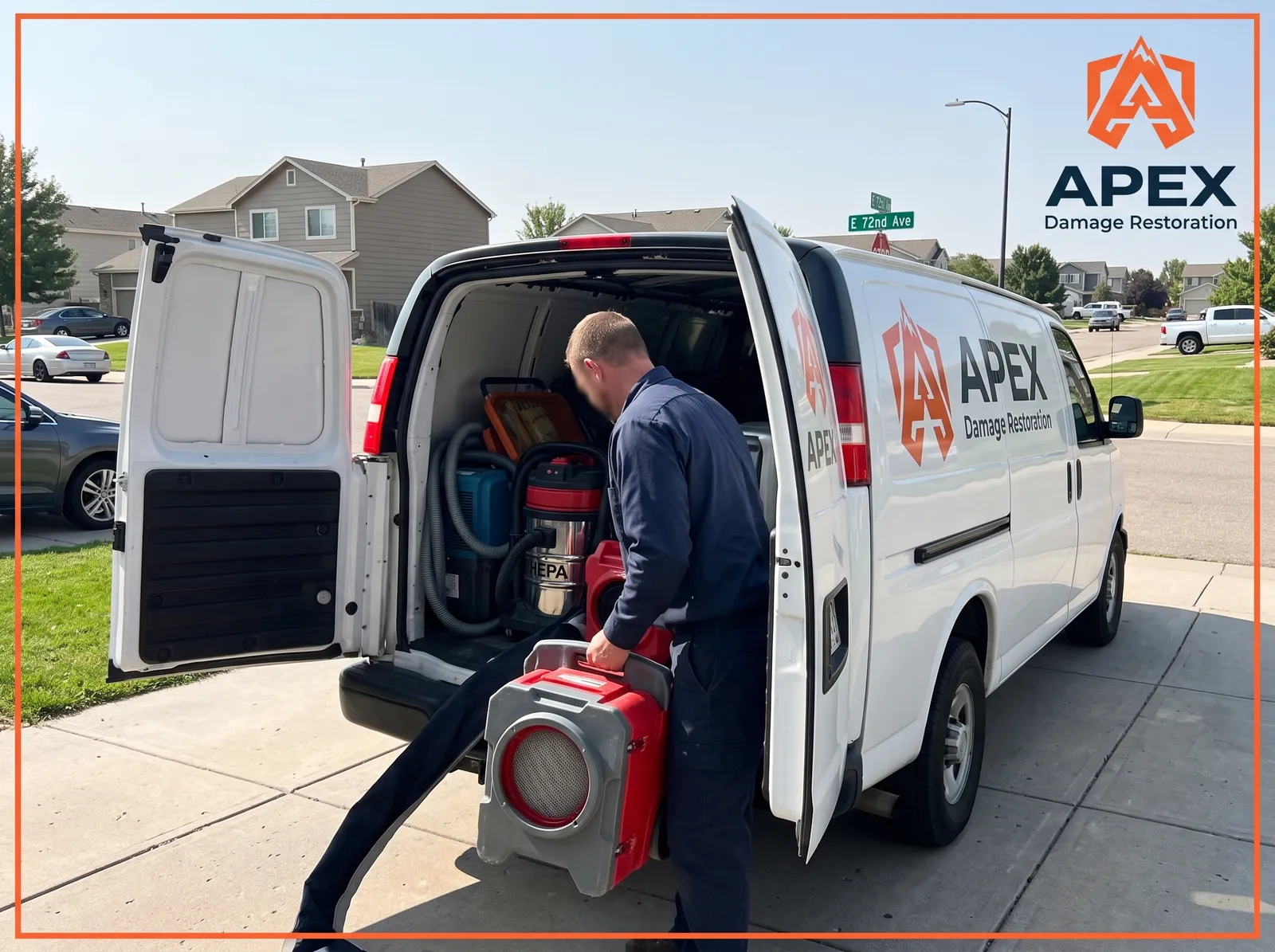 HEPA air filtration and containment setup for mold remediation in Commerce City