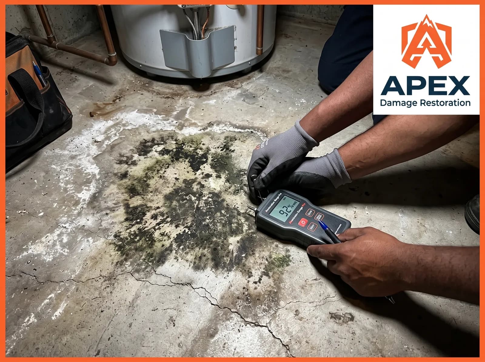 Apex Damage Restoration technician applying antimicrobial treatment in Thornton