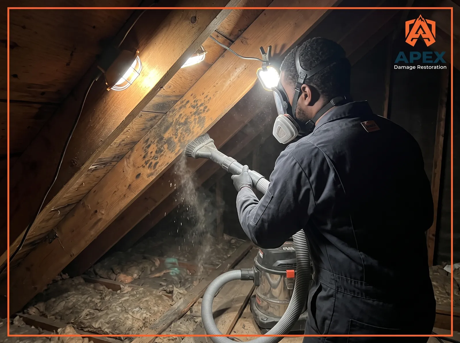 Mold damage on drywall and wall studs in Westminster home