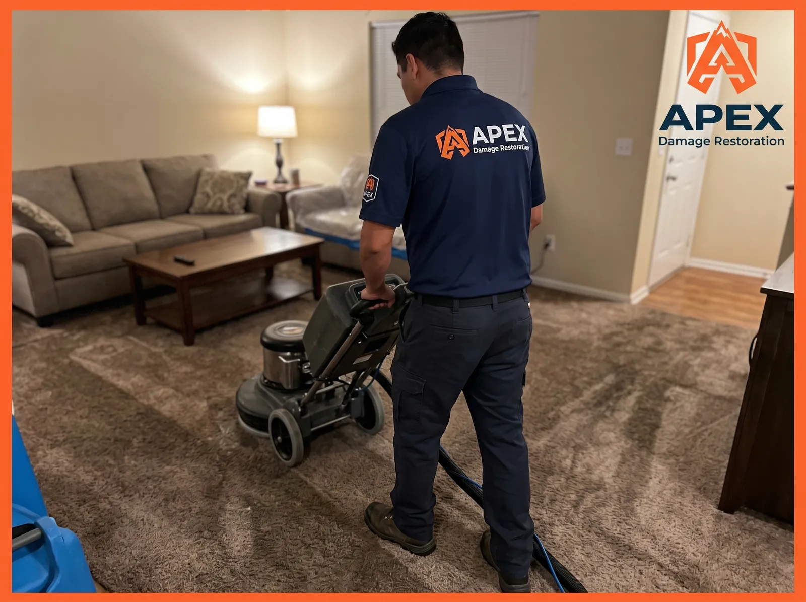 Moisture meter testing during water damage inspection in Commerce City