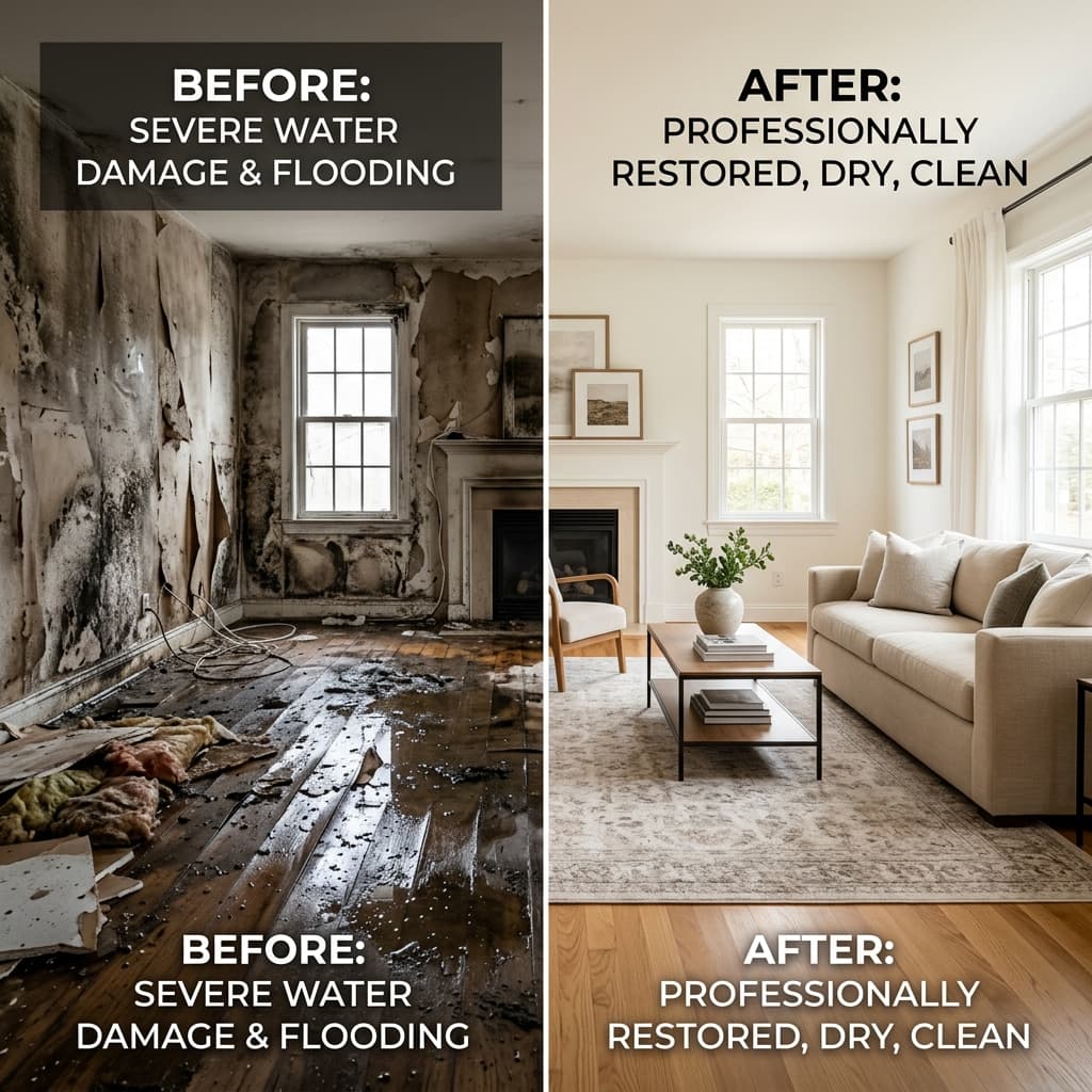 Apex Damage Restoration water damage remediation work