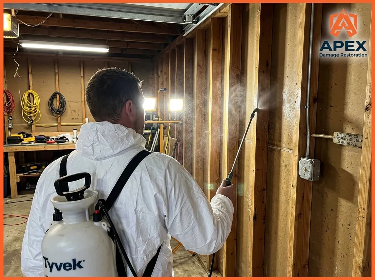 Apex Damage Restoration team dehumidifying a property in Littleton