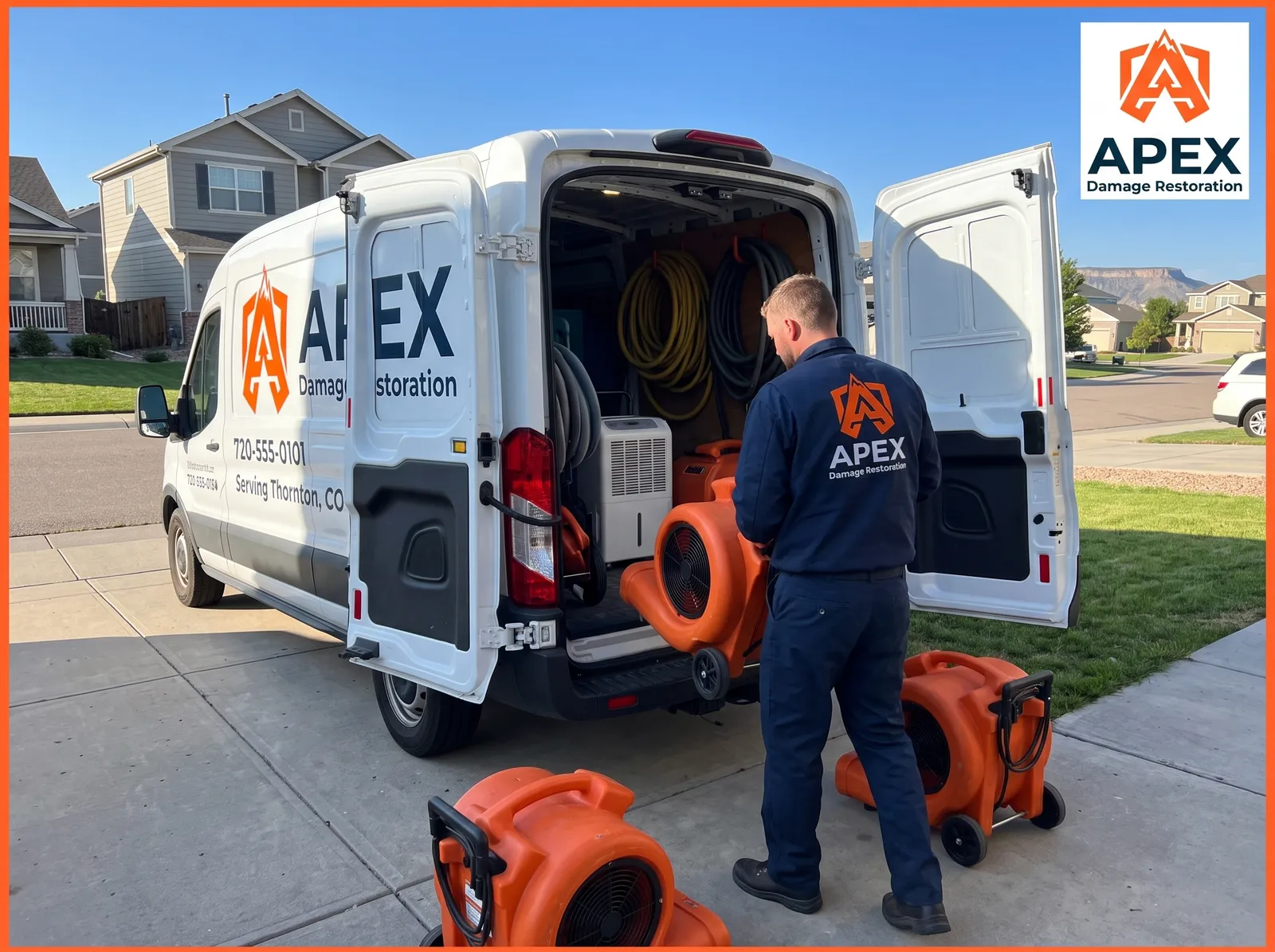 Water extraction and floor drying equipment in Thornton